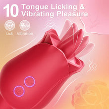 Load image into Gallery viewer, Rosie Tongue-licking Rose Toy With Pulsating Bullet Vibrator