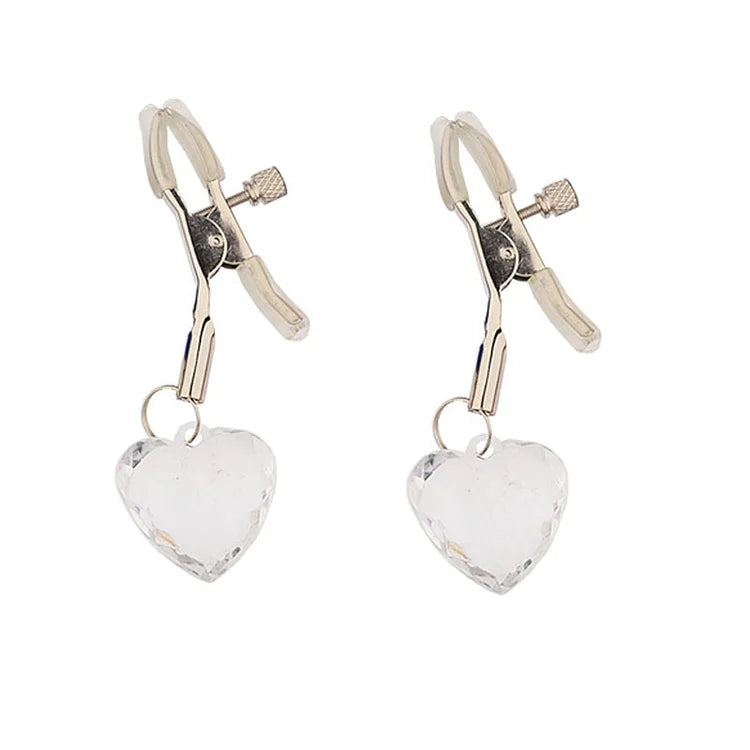 Heart-shaped Crystal Pendant Nipple Clip