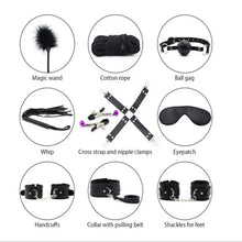 Load image into Gallery viewer, Sm Adult Sex Goods Leather Plush 10-piece Suit Handcuffs Alternative Binding Couples