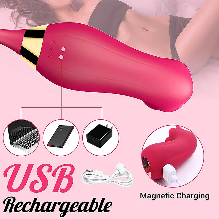 Powerful Rose Vibator Toy for Women Nipple Oral Clitoris  Vacuum Stimulation  Sucker