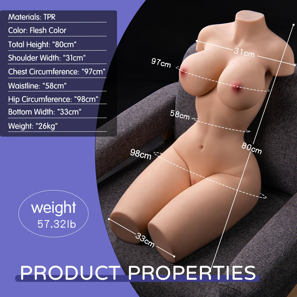 Brandi - 57.3LB Life Size Realistic Sex Doll Torso