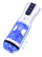 Load image into Gallery viewer, 7 Frequency Strong Telescoping Vibrating Male Stroker with UV Disinfection Heating Base