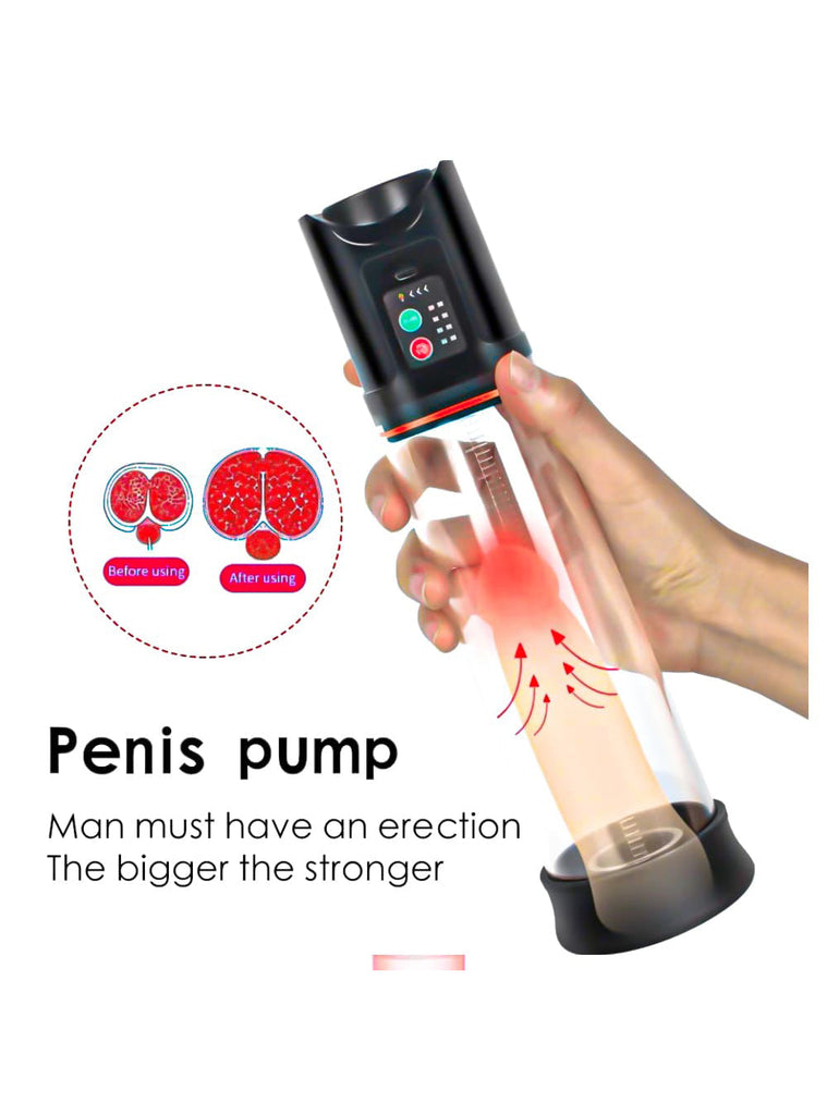 4 Modes Adjustable Suction Penis Pump with Extra Realistic Silicone Ring