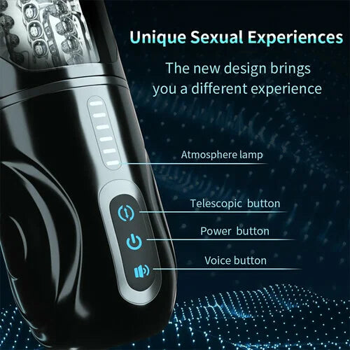 Ultra-Technical Hands-free 7 Telescopic Rotation Modes Male Masturbator Cup