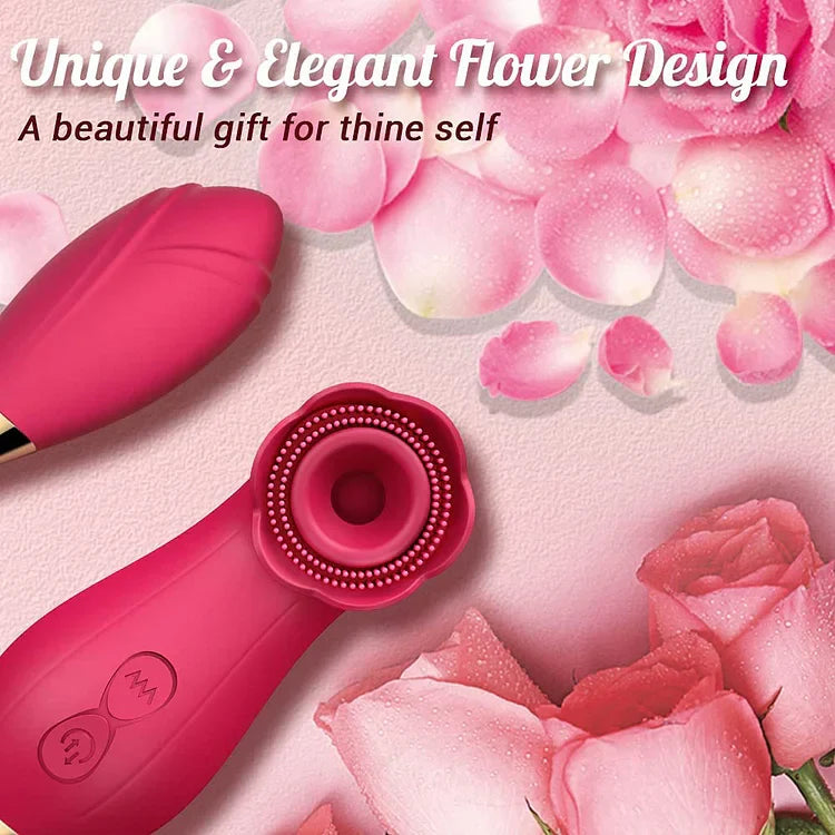 Powerful Rose Vibator Toy for Women Nipple Oral Clitoris  Vacuum Stimulation  Sucker