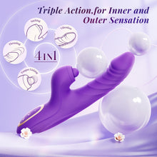 Load image into Gallery viewer, CHERLY 4 in 1 G Spot thrusting &amp; sucking vibrator Clitoral Stimulator