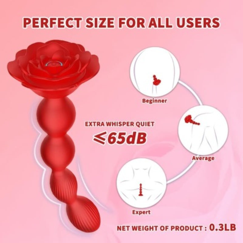 10 Vibrations and 360° Twisting Silicone Anal Beads