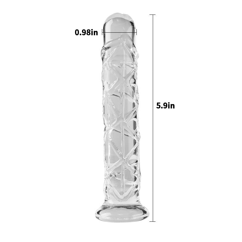 Transparent Silicone Dildo with Raised Texture 5.9 Inch