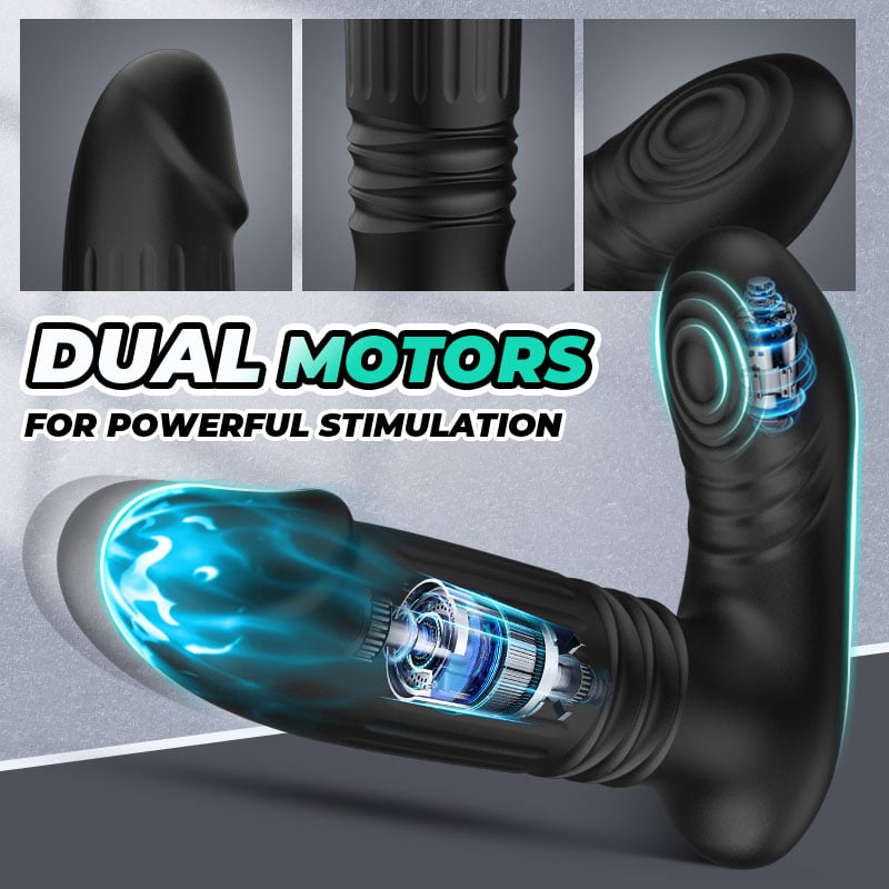 Dual-head InflationThrusting Vibration Prostate Massager for Men or Women