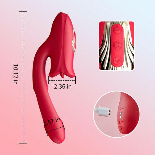 Mouth-Shaped Biting G Spot Soother with Vibration & Flapping