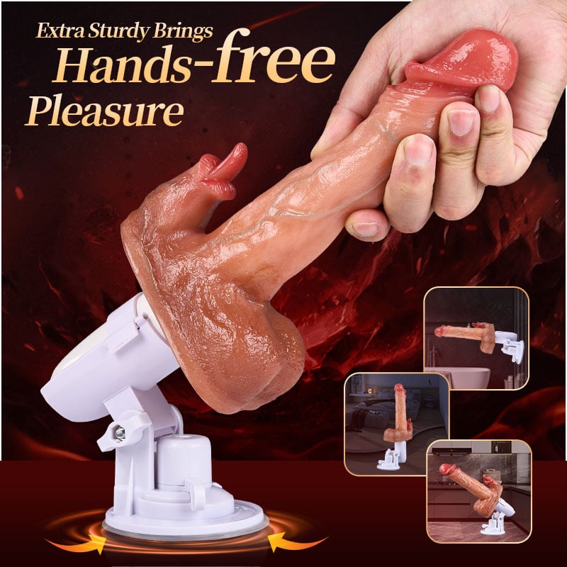 Sex Machine 90° Automatic Adjustable 8 Thrusting & Vibrating & Licking Dildos Vibrator