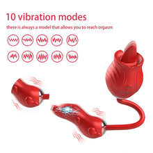 Load image into Gallery viewer, New Rose Double Head Tongue Licking Vibration Jump Egg For Women