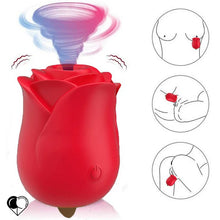 Load image into Gallery viewer, Silicone Rose Clitoral Suction Vibrator Sex Toys