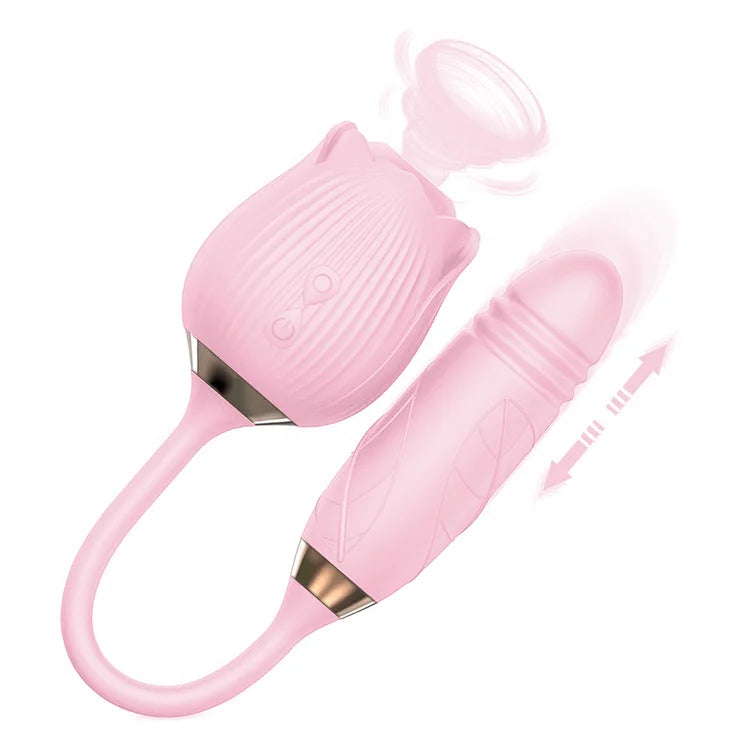 Sucking Thrusting Vibrator 10 Speed Vibrating Clit Sucker