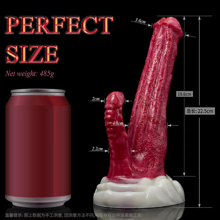 Large And Small Double-headed Imitation Heteromorphic Penis Female False Penis Dual-channel Vaginal And Anal Dual-purpose Comrade Masturbation Sex Products