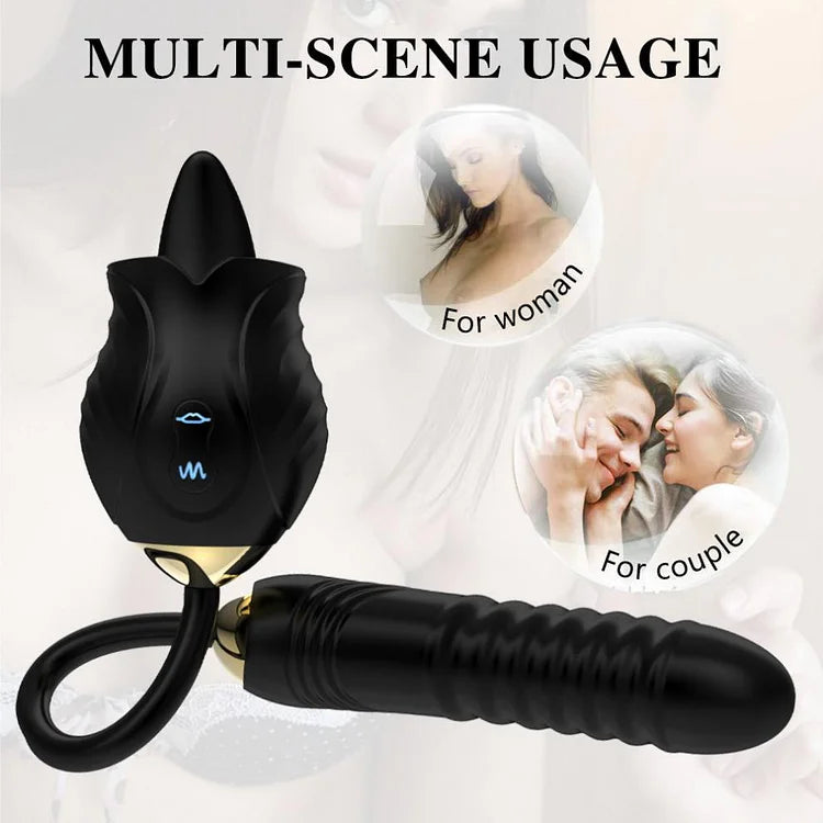 Rose New Product Manting Flower Generation 6 G-spot Tongue Lick Vibration Constant Temperature Double Headed Female Masturbation Female Sex Toy