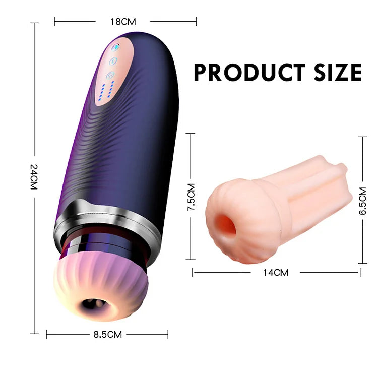 Interactive Voice Automatic Telescopic Sucking Vibration Masturbation Cup