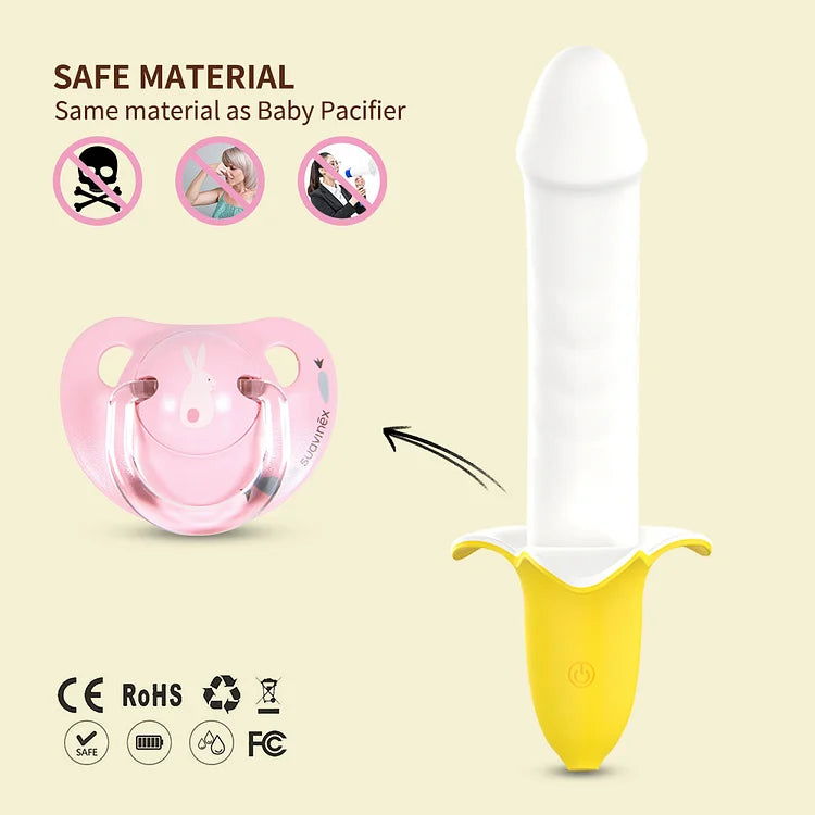 Banana Silicone Ultra-quiet Dildo Vibrator Vaginal Stimulator Female Masturbator Sex Doll