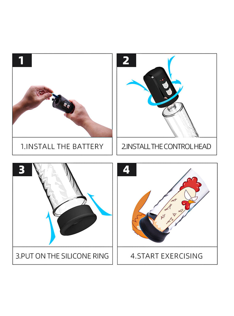 AAA Battery Adjustable Electric Penis Vacuum Pump with Scale