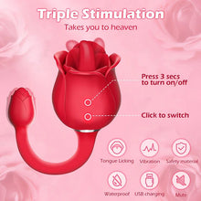 Load image into Gallery viewer, S361-5 Tongue-licking Rose Toy With Vibrating Bud