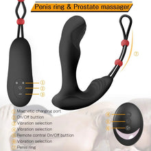 Load image into Gallery viewer, Men&#39;s wireless remote control backyard bead pulling 9-frequency vibrating anal plug prostate toy