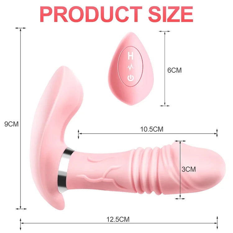 Heating Prostate Massager Telescopic Dildo Vibrator