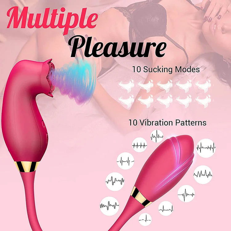 Powerful Rose Vibator Toy for Women Nipple Oral Clitoris  Vacuum Stimulation  Sucker