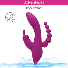 Load image into Gallery viewer, G Spot Dildo Rabbit Vibrator 3-in-one function Vibration Waterproof