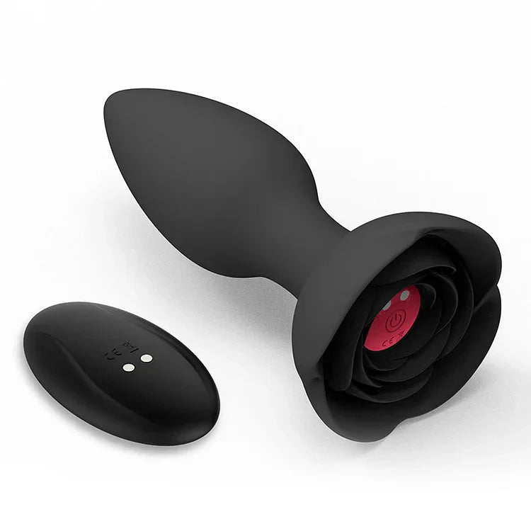 Rose Anal Plug Silicone Backyard Vibration Anal Plug With Remote Control