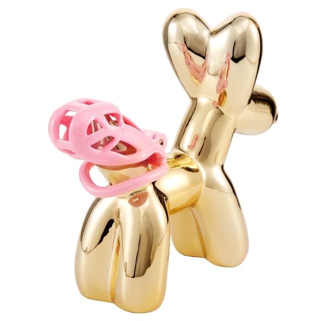 Pink Cobra - 3D Design Chastity Belt Disposable Lock with Four Rings