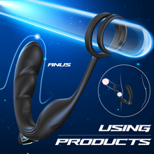 Load image into Gallery viewer, 9 Speed Vibrating Prostate Massager Delayed Ejaculation Ring Anal Plug Vibrator With Remote Control