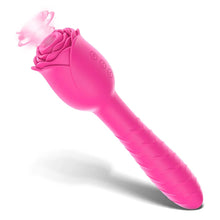 Load image into Gallery viewer, D3621 Scarlet 3-in-1 Telescopic Sucking And Shocking Handle Rose Vibrator