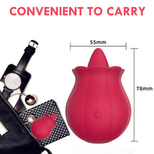 Load image into Gallery viewer, 10 Speeds Vibrating Rose Shape Tongue Licking Vibrator For Women