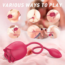 Load image into Gallery viewer, 3-in-1 Double Headed Sucking Tapping Rose Toy With Vibrating Bud