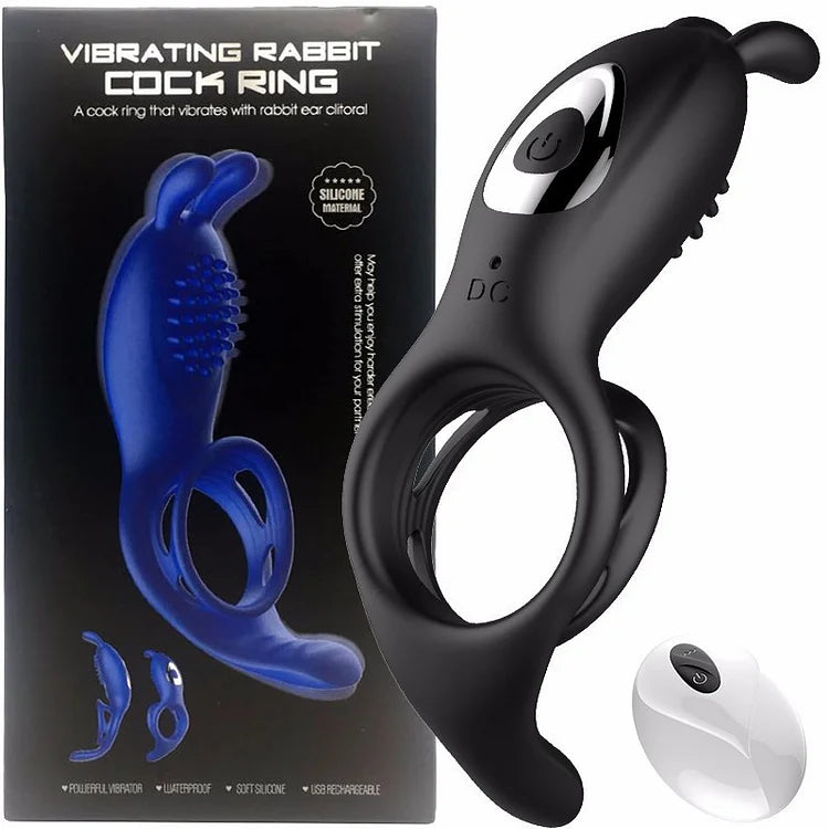 9 Frequency Vibrating Rabbit Ear Cock Ring