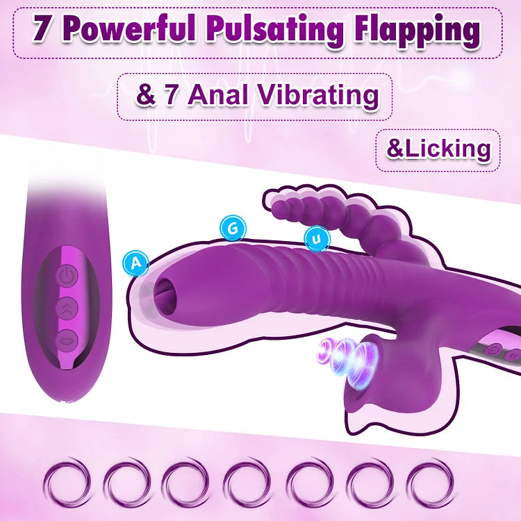 Cactus 5-in-1 Heating Retractable Swing Suction Tongue-licking Vibrator