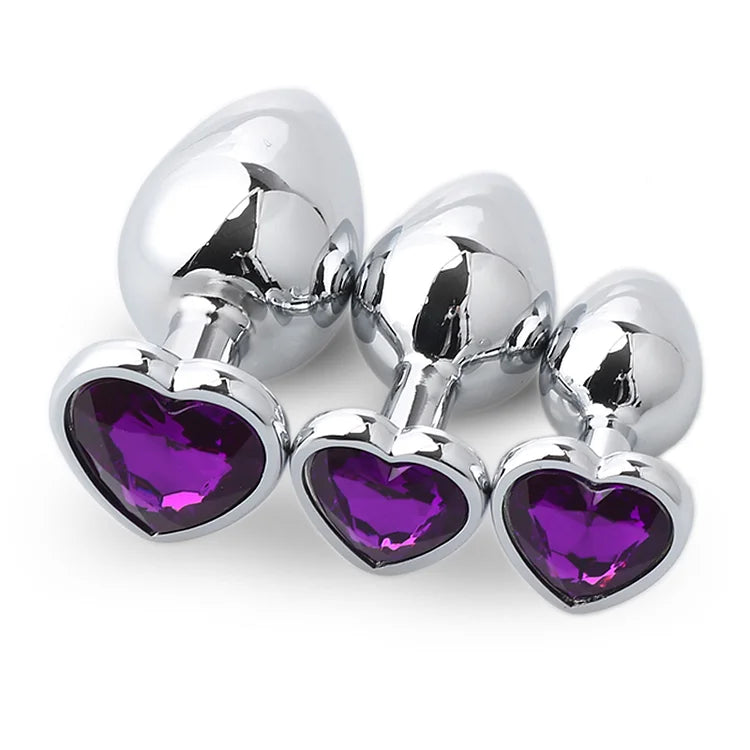 Aluminum Alloy Heart Anal Plug Smaller