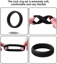 Load image into Gallery viewer, 6 Different Size Cock Rings - Premium Grade Soft Silicone Penis Rings