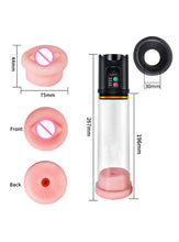 Load image into Gallery viewer, 4 Modes Adjustable Suction Penis Pump with Extra Realistic Silicone Ring