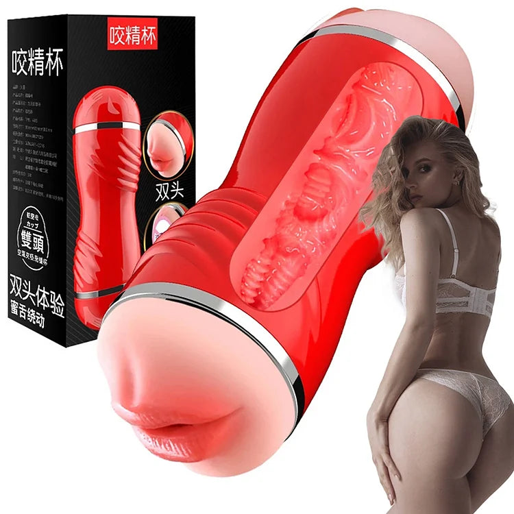 Bite Sperm Cup Aircraft Cup Male Appliance Masturbation Double Headed