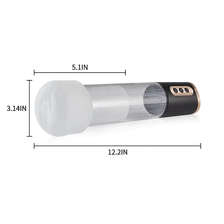 2 in 1 Four Sucking Transparent Penis Enlargement Pump with Lifelike Sleeve