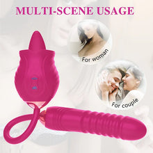 Load image into Gallery viewer, Rose New Product Manting Flower Generation 6 G-spot Tongue Lick Vibration Constant Temperature Double Headed Female Masturbation Female Sex Toy