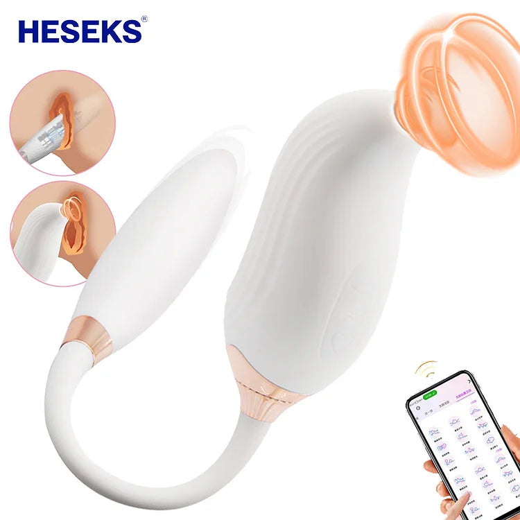 App Remote Control Sucking Pulse Jump Adult Female Masturbator Vibrator Fun Toy