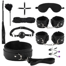 Load image into Gallery viewer, Sm Adult Sex Goods Leather Plush 10-piece Suit Handcuffs Alternative Binding Couples