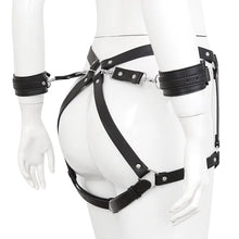 Load image into Gallery viewer, Pu Leather Harness Adjustable With Hand Cuffs Leg Cuffs