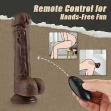 Load image into Gallery viewer, BBC LOVER-9.05 Inch Realistic 8 Thrusting Vibrating Heating Black Dildo with Remote Control