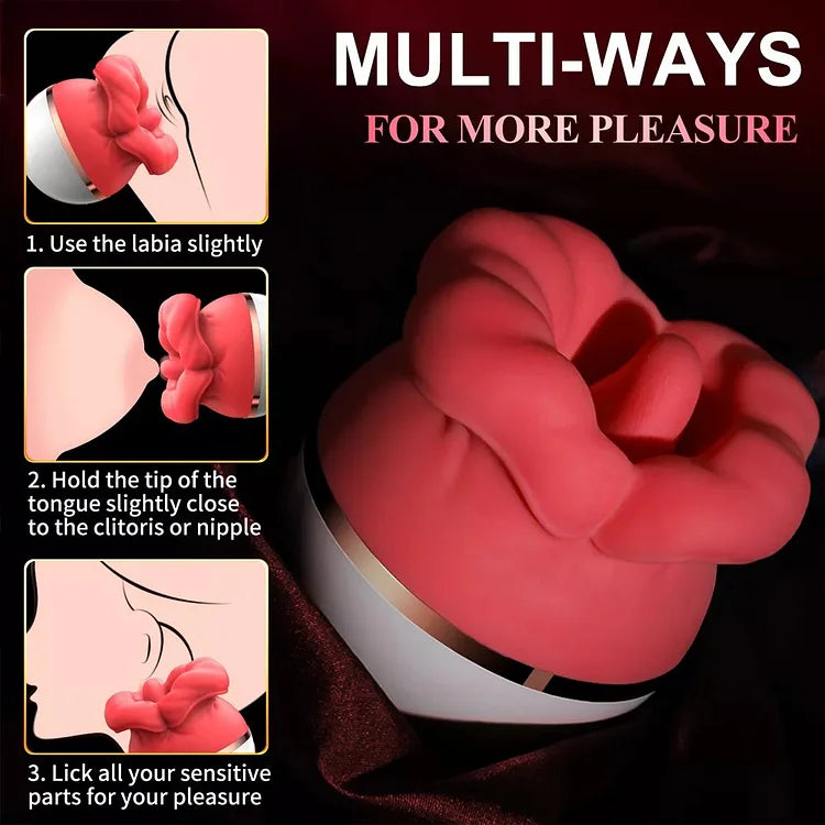 Tongue Sucking Large-mouth Female Masturbator Massager Rechargeable Vibrator