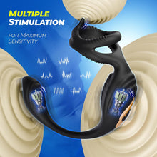 Load image into Gallery viewer, 7 Vibrating Prostate Massager 4 in 1- Multiple Stimulation Cock Ring