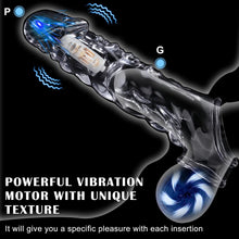 Load image into Gallery viewer, Reusable Clear Penis Sleeve with Vibrator Penis Ring