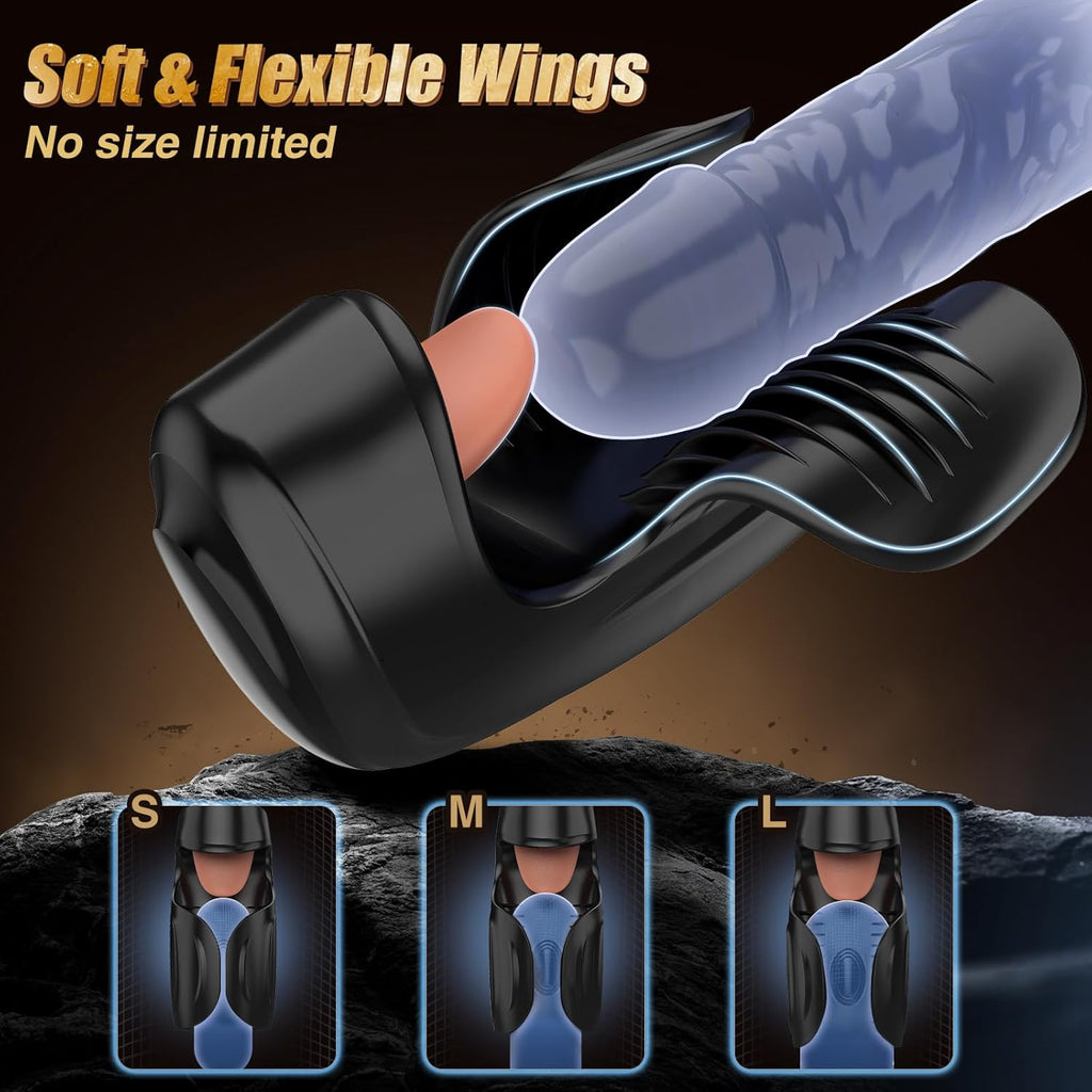 10X Vibrating Tongue-licking & Tapping  Male Stroker Trainer